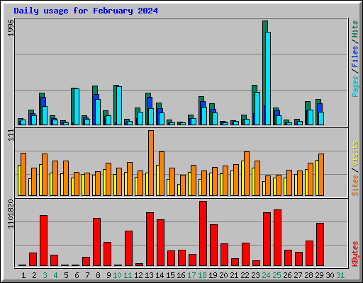 Daily usage for February 2024