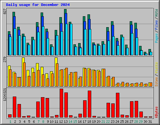 Daily usage for December 2024