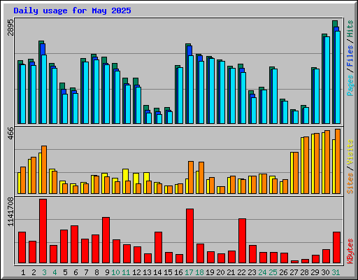 Daily usage for May 2025