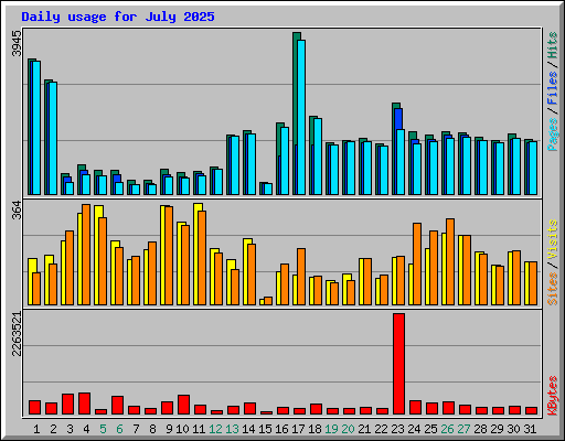 Daily usage for July 2025